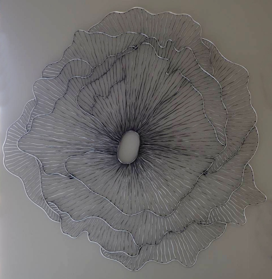 ดอกไม้บาน เหล็กเส้นติดผนัง