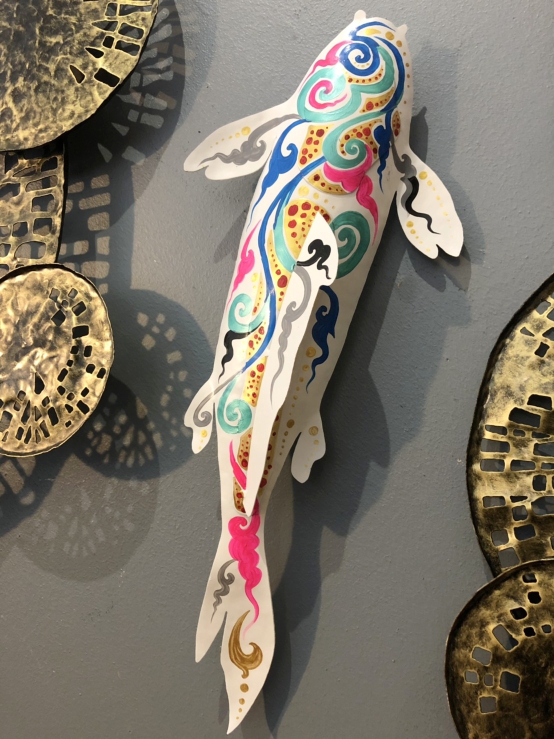 ปลาคาร์ฟ เพ้นท์ลาย ติดผนัง