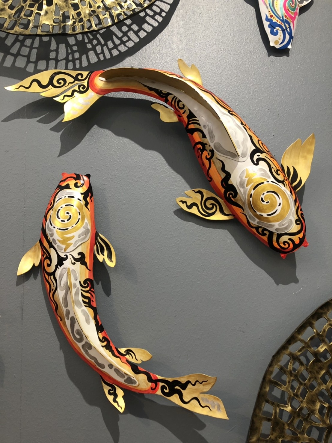 ปลาคาร์ฟ เพ้นท์ลาย ติดผนัง